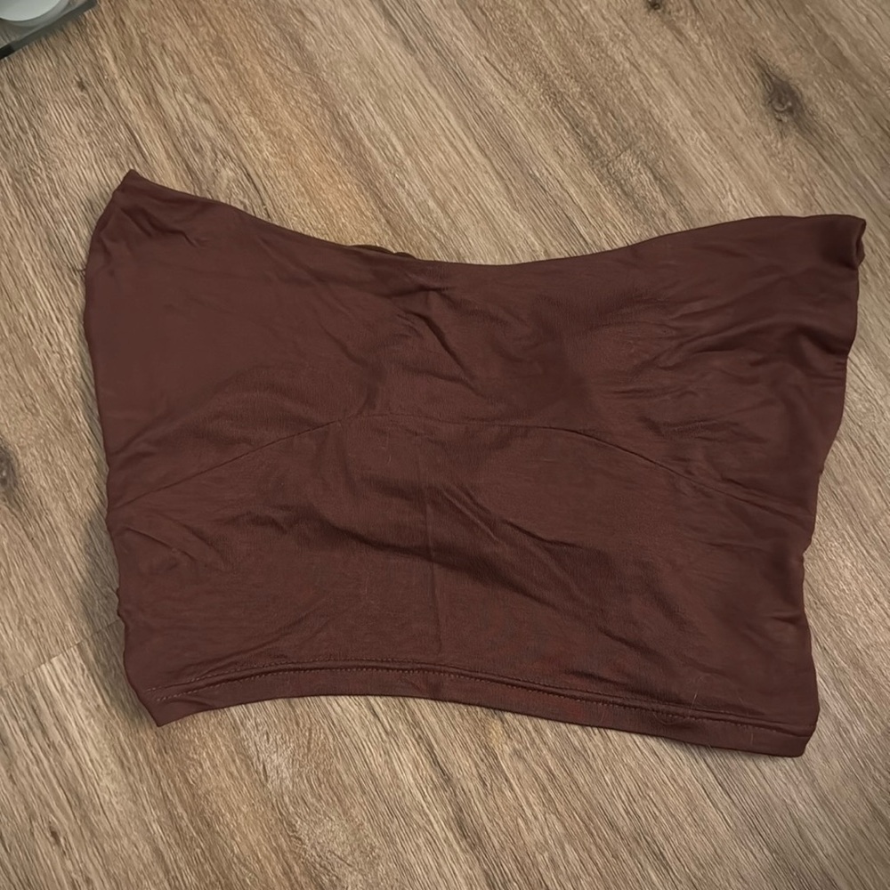 Brown Stretchy Crop Top